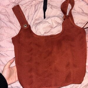 Fashion Nova Rust Red Ribbed Tank Top